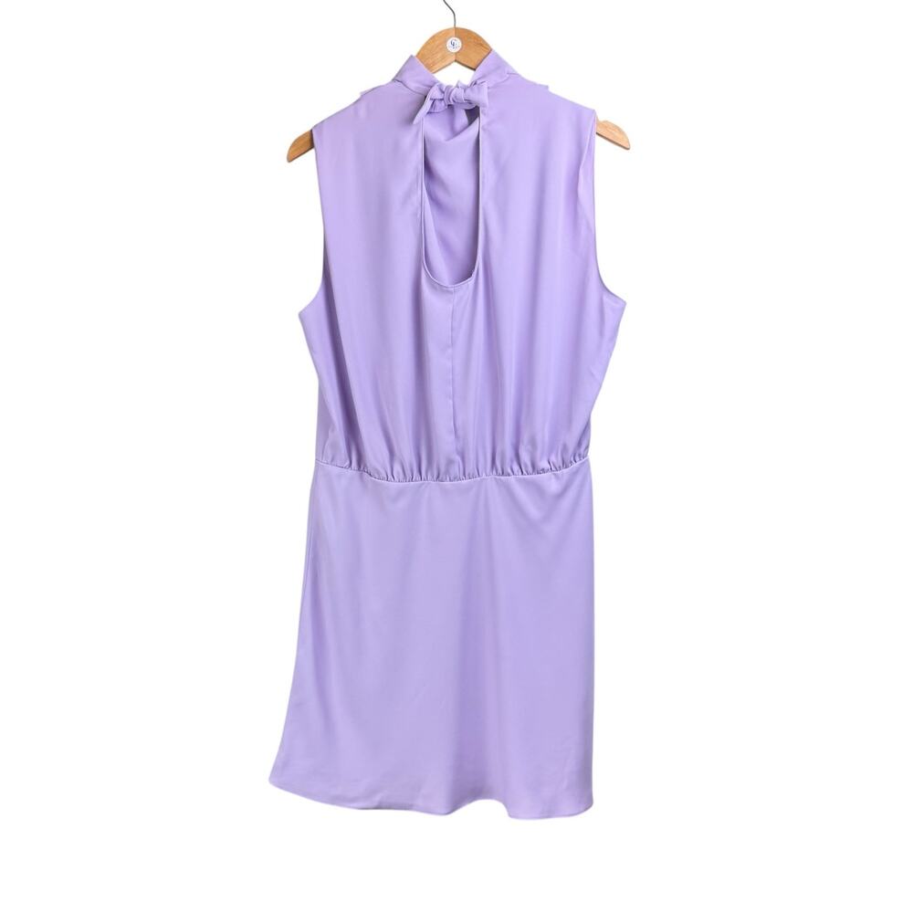 Amanda Uprichard Purple Blouson Sleeveless Halter Neck Elastic Waist Mini Dress - Picture 8 of 10